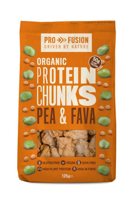 ORG PEA & FAVA PROTEIN CHUNKS 125g PRO