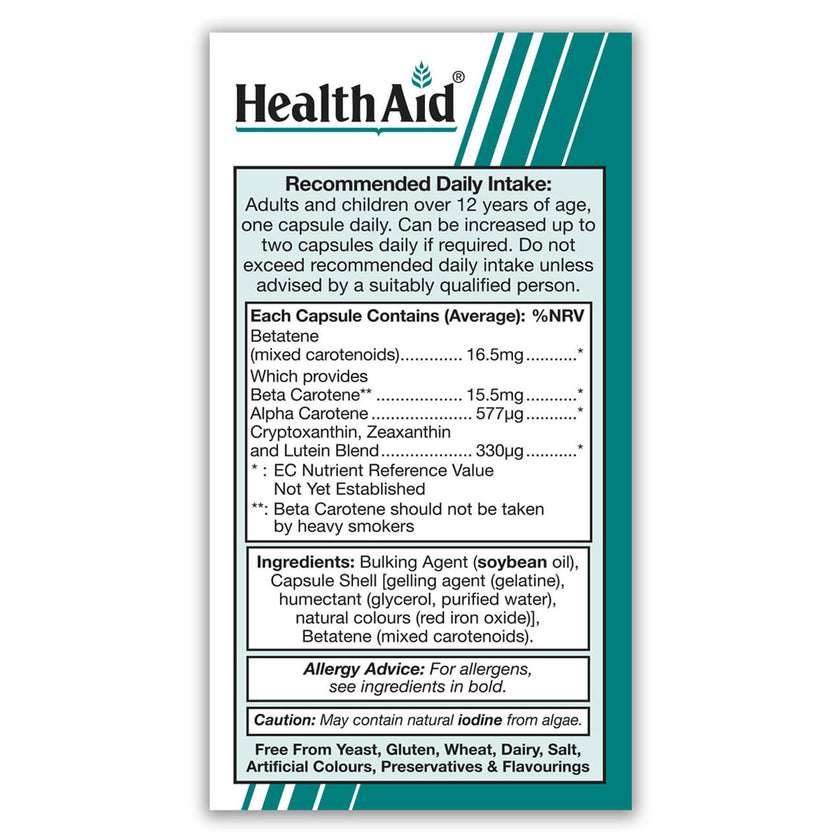 BETA-CAROTENE 30 CAPSULES H/AID - Image 2