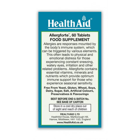 ALLERGFORTE 60 TABLETS H/AID - Image 2