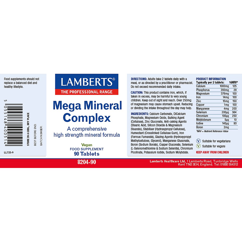 MEGA MINERAL COMPLEX 90 TABLETS LAM - Image 3
