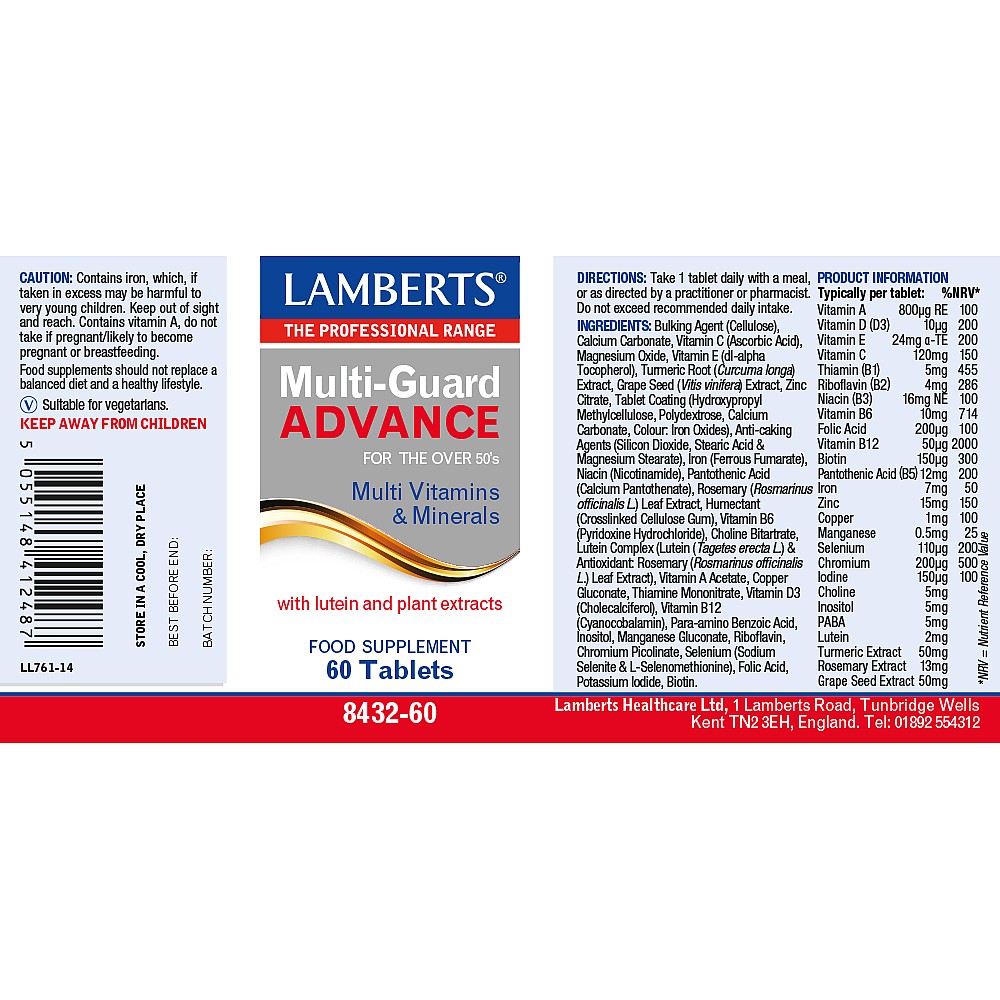 MULTI-GUARD ADVANCED 60 TABLETS LAMBERTS - Image 3