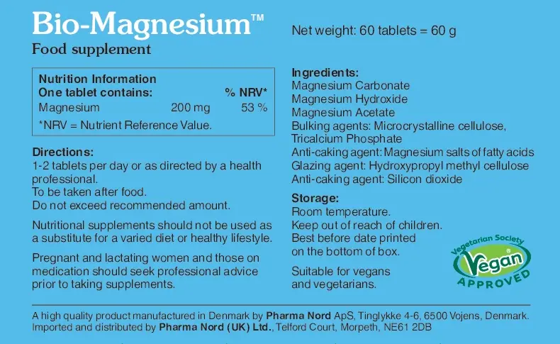 BIO- MAGNESIUM 200mg 60 PHN - Image 2