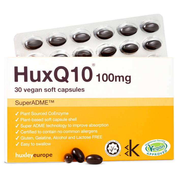 HUXQ10 100mg HIGH ABSORBTION Vegan CoQ10 30 CAPS
