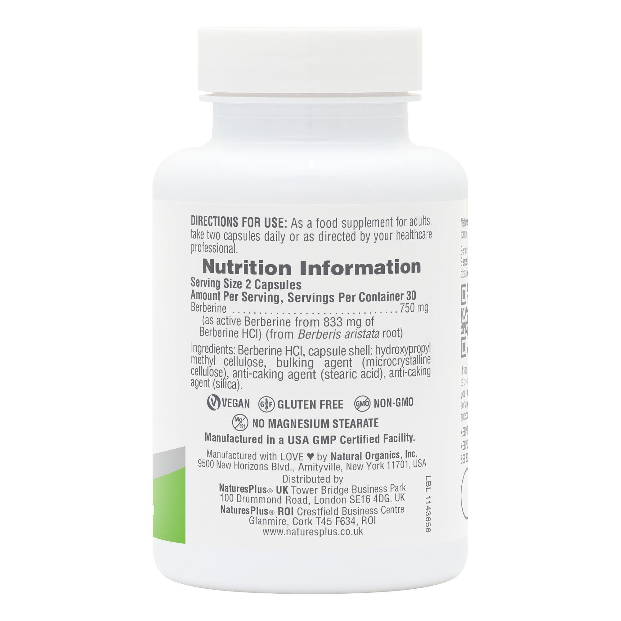 PRO BERBRINE 750mg 60 CAPSULES N/PLUS - Image 2