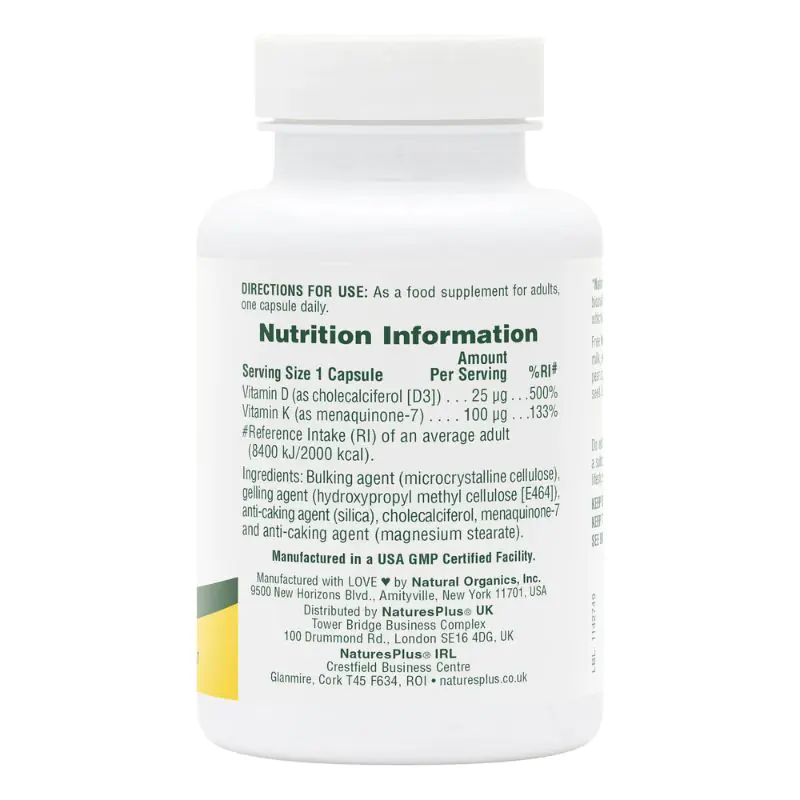 VITAMIN D3 1000iu K2 100MCG 90 CAPSULES N/PLUS - Image 3