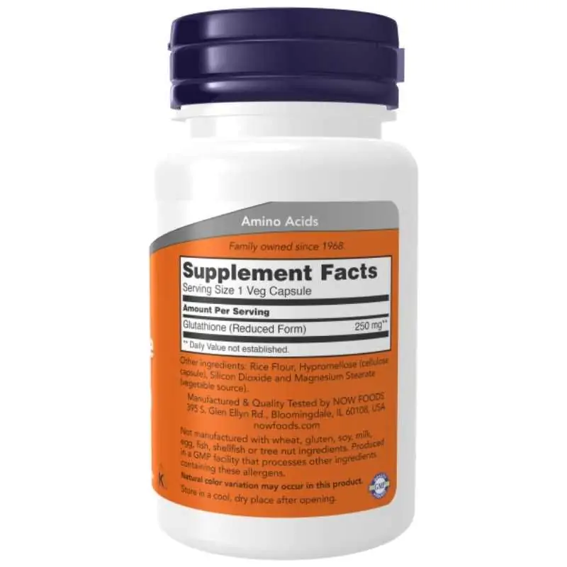 GLUTATHIONE 250mg 60 VEGGIE CAPSULES NOW - Image 2
