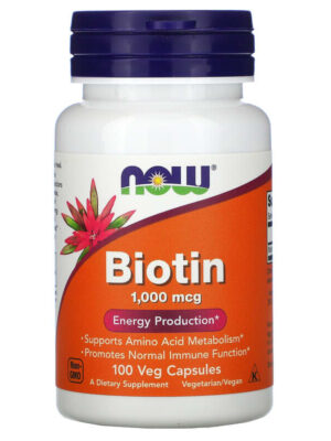 BIOTIN 1,000 mcg, 100 VEG CAPSULES NOW