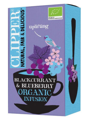 ORG BLACKCURRANT & BLUEBERRY TEA 20BAGS CLIP