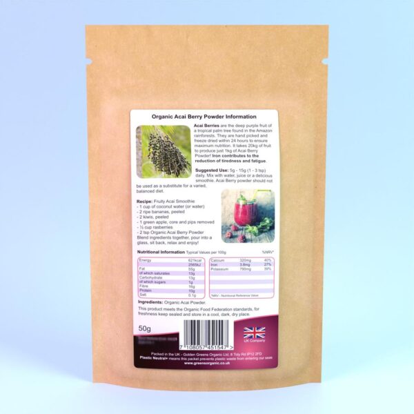 ORGANIC ACAI BERRY POWDER 50g G/GREENS | vits4you