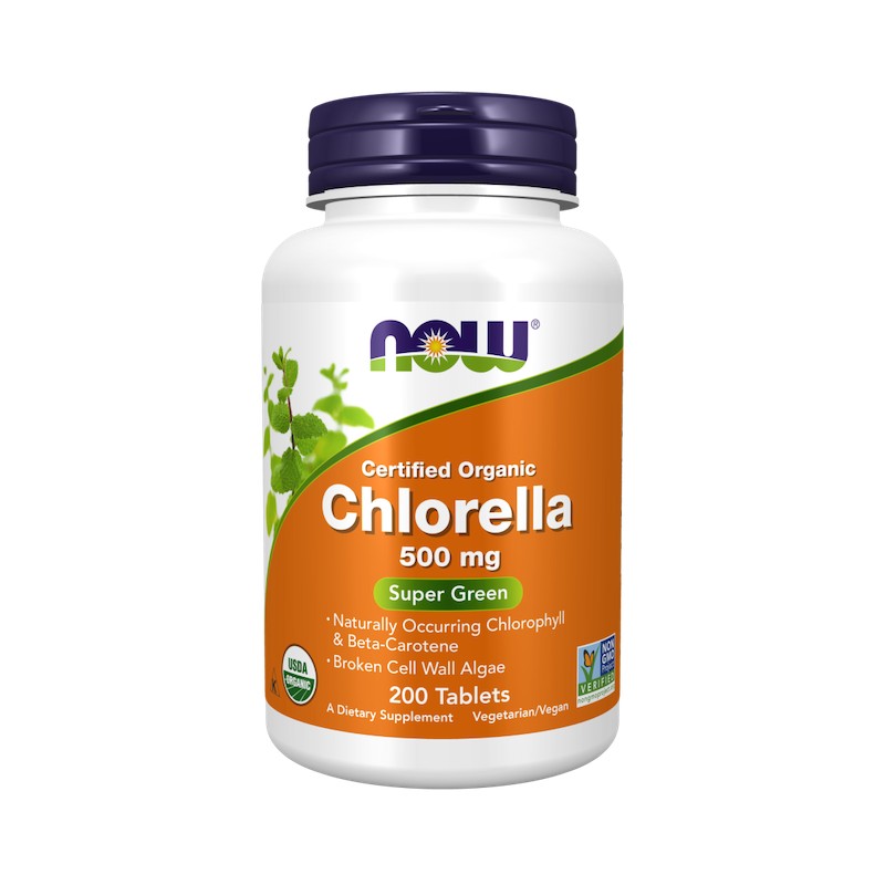 CHLORELLA, 500mg 200 TABLETS NOW FOODS
