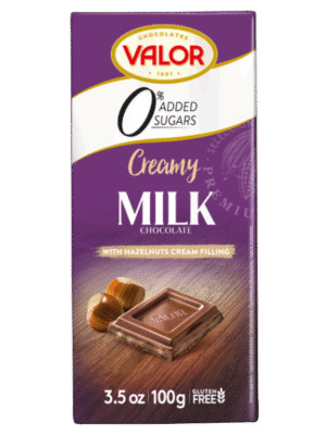 SUGAR /FREE MILK CHOCOLATE w HAZELNUT CREAM 100g VALOR