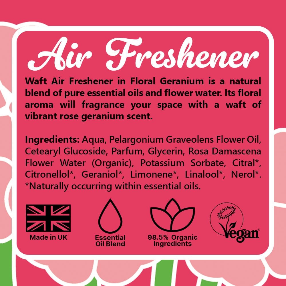 FLORAL GERANIUM AIR FRESHENER SPRAY 100ml WAFT - Image 3