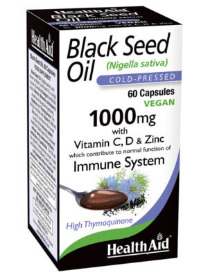 BLACK SEED OIL 1000mg 60 VEGAN CAPSULES H/AID