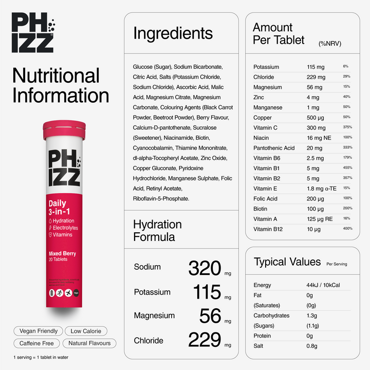 3in1 HYDRATION ELECTROLYTES MIXED BERRY 20 TABS - Image 3