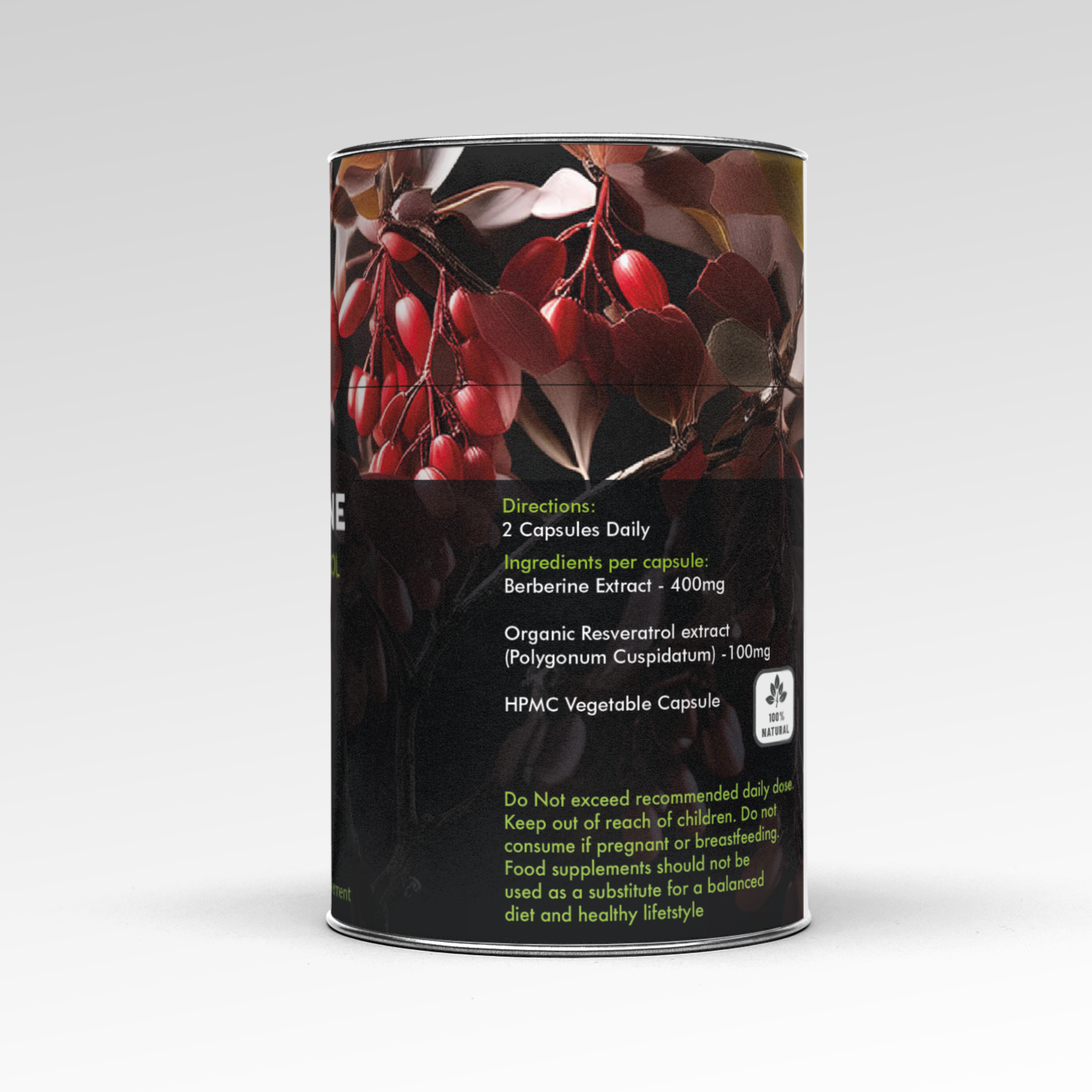 BERBERINE WITH RESVERATROL 60 CAPSULES F/SUPREME - Image 3