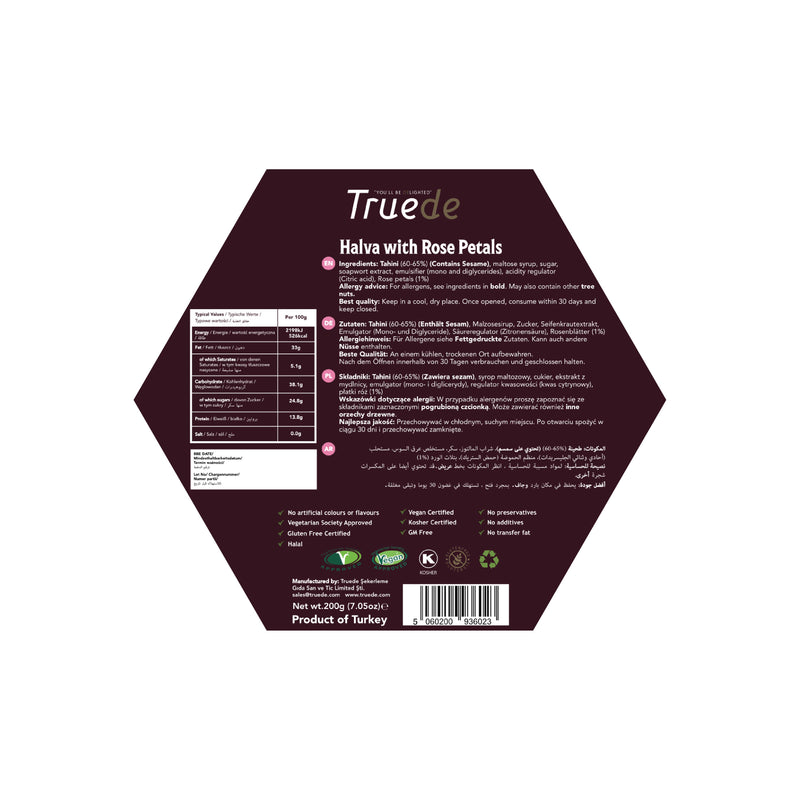 HALVA WITH ROSE PETALS 200g TRUEDE - Image 2