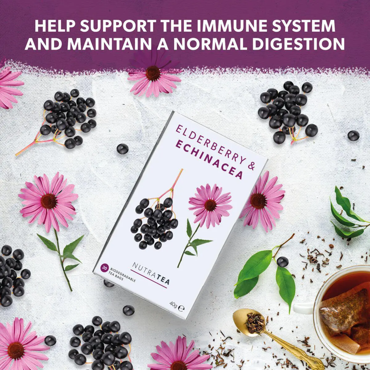 NUTRATEA ELDERBERRY & ECHINACEA TEA 20 BAGS - Image 5