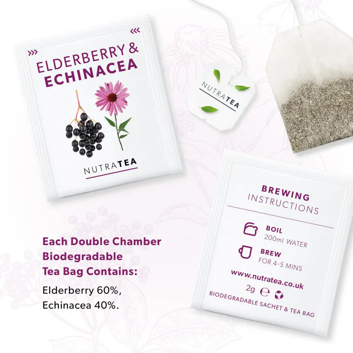 NUTRATEA ELDERBERRY & ECHINACEA TEA 20 BAGS - Image 4