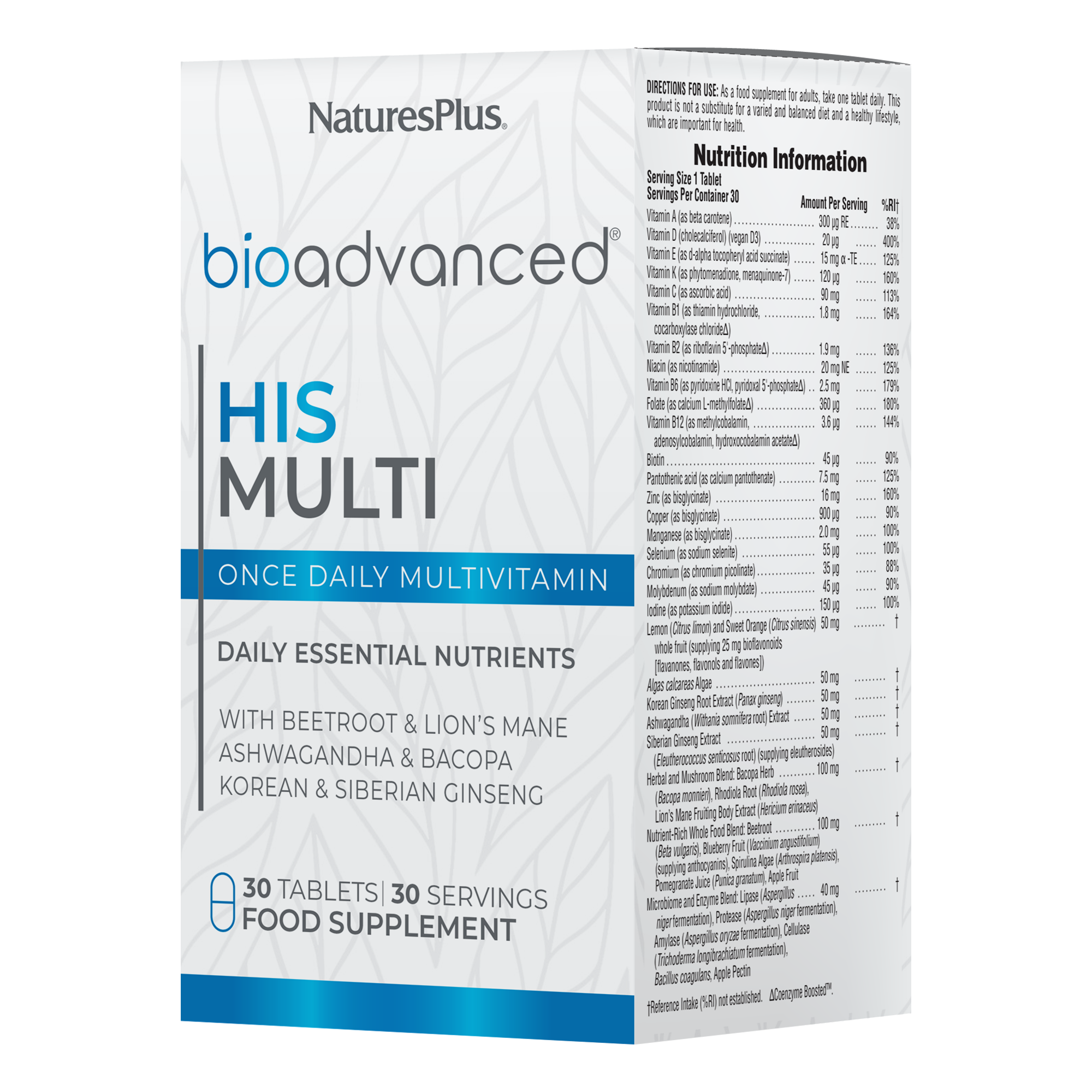 BIOADVANCED HIS MULTI 30 TABLETS NATURES PLUS - Image 4